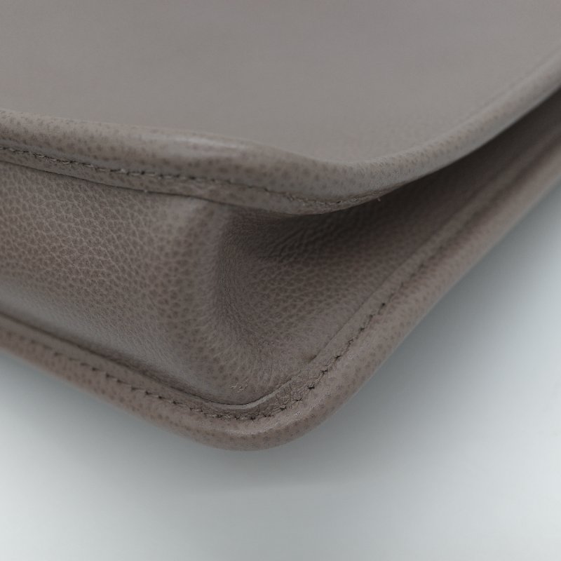 Longchamp 瓏驤 Le Foulonné 斑鳩灰色 經典粒面小牛皮 小型直式手提斜背兩用包-9