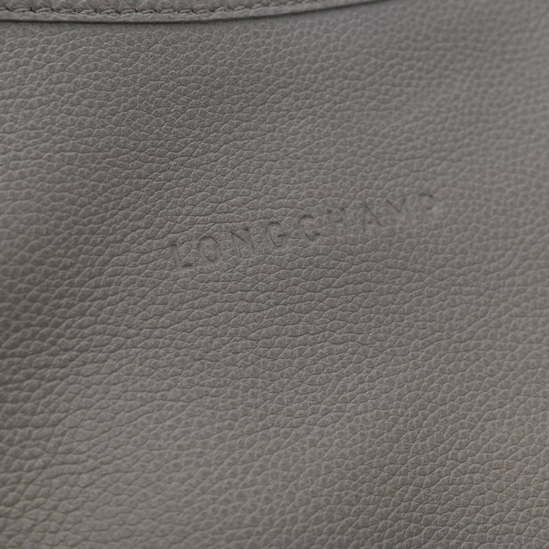 Longchamp 瓏驤 Le Foulonné 斑鳩灰色 經典粒面小牛皮 小型直式手提斜背兩用包-10