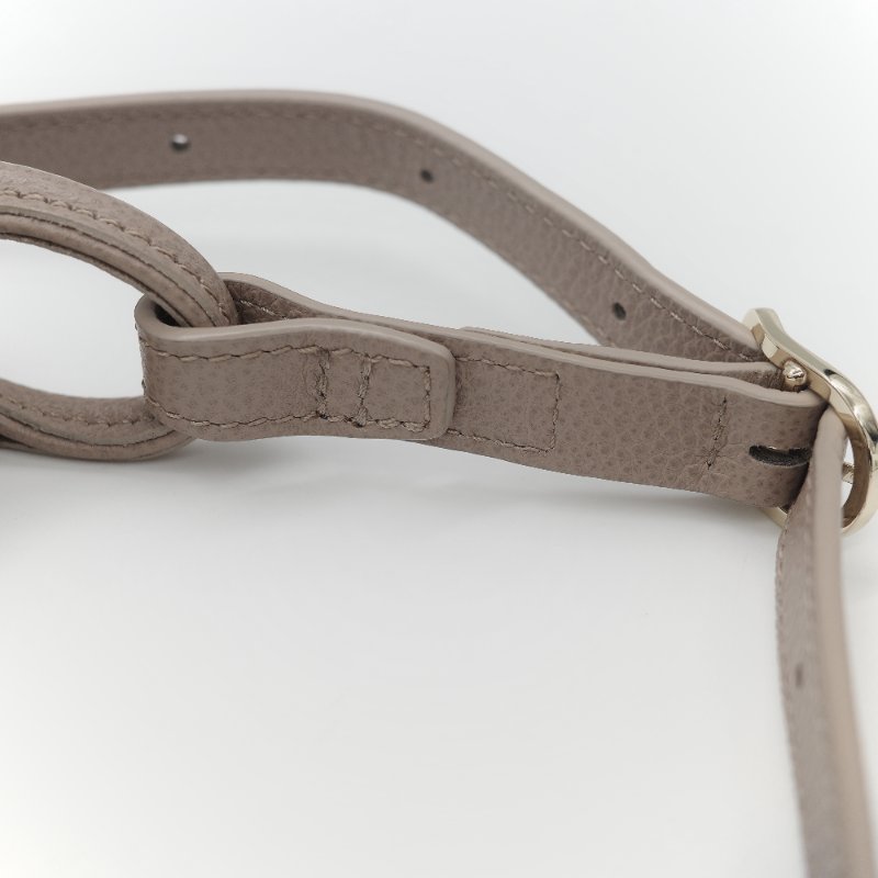 Longchamp 瓏驤 Le Foulonné 斑鳩灰色 經典粒面小牛皮 小型直式手提斜背兩用包-17