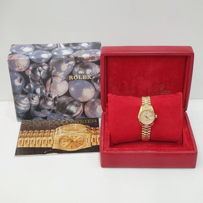 【大眾名錶】ROLEX 勞力士 69178 Datejust 18K金女錶 金十鑽紀念面盤 錶徑26 大眾名錶B1173-9