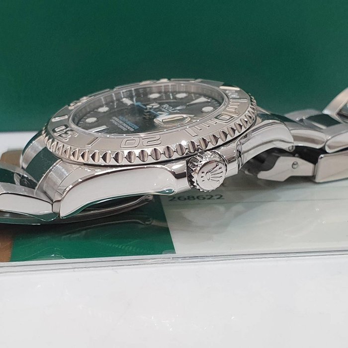 【大眾名錶】ROLEX 勞力士 268622 Yacht-Master 中型遊艇 灰面藍針 2017 大眾名錶G179-6