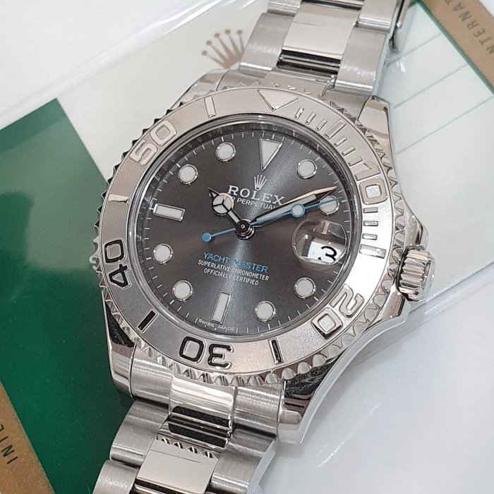 【大眾名錶】ROLEX 勞力士 268622 Yacht-Master 中型遊艇 灰面藍針 2017 大眾名錶G179-8