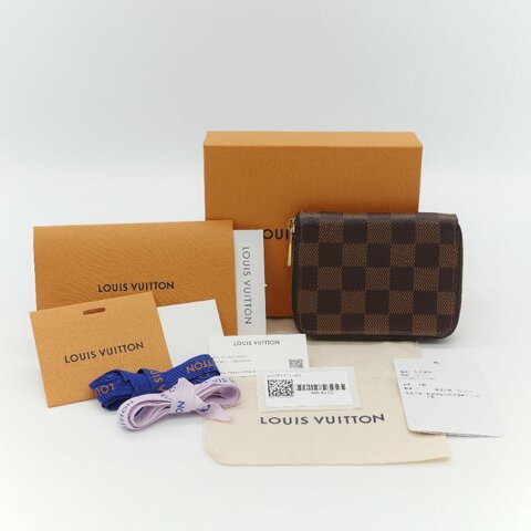 Louis Vuitton 路易威登 Damier 棋盤格紋 經典老花 帆布 ㄇ字型 拉鍊零錢包短夾