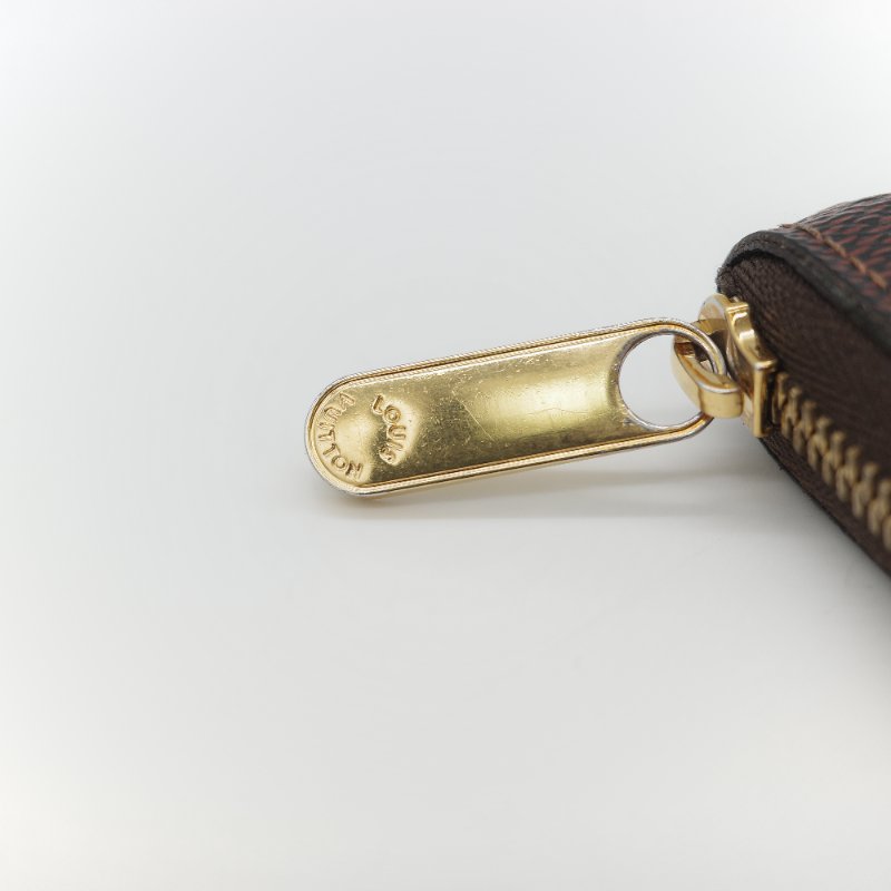 Louis Vuitton 路易威登 Damier 棋盤格紋 經典老花 帆布 ㄇ字型 拉鍊零錢包短夾-7