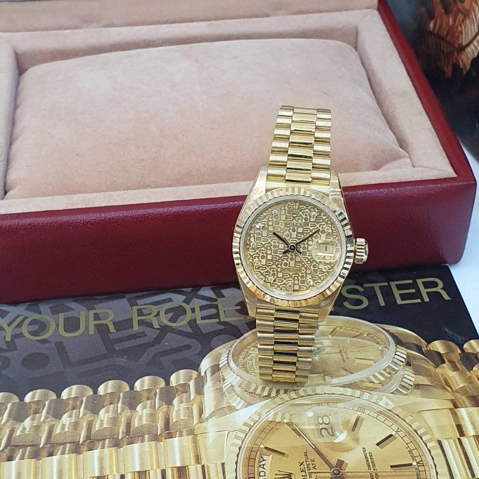 【大眾名錶】ROLEX 勞力士 69178 Datejust 18K金女錶 金色十鑽紀念面盤 大眾名錶B1101-3
