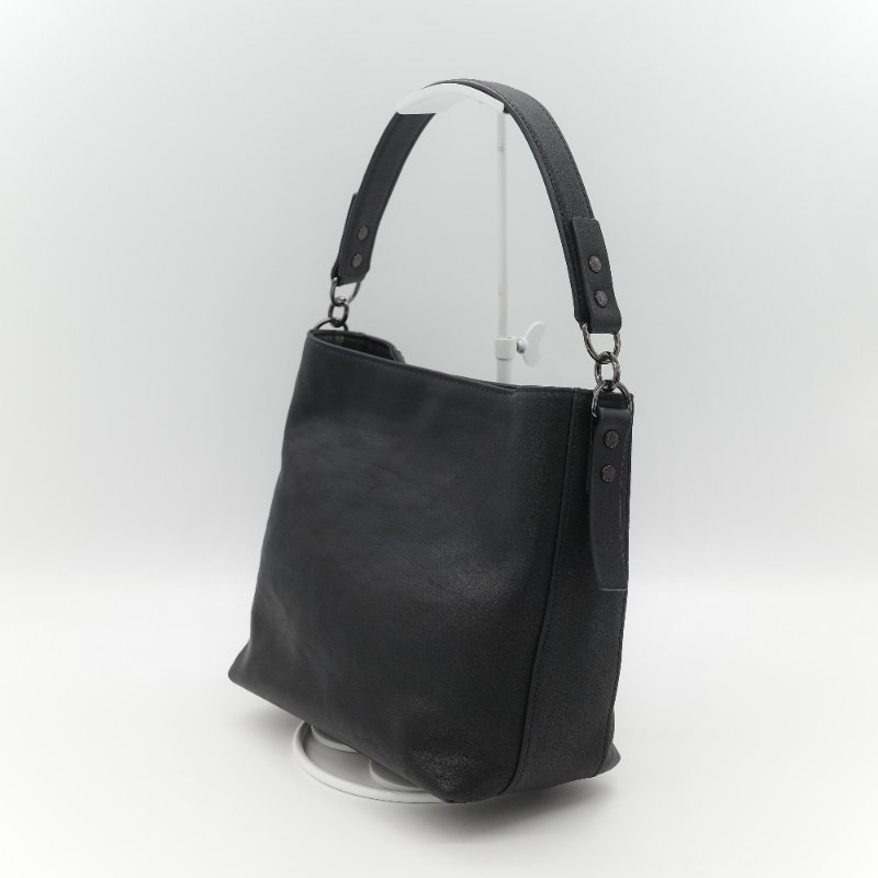 Longchamp 瓏驤 3D 立體壓印logo 經典黑色 頂級小牛皮 小型 手提斜背兩用托特包-7