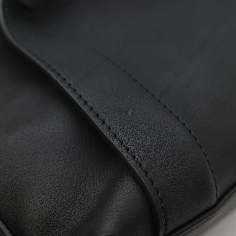 Longchamp 瓏驤 3D 立體壓印logo 經典黑色 頂級小牛皮 小型 手提斜背兩用托特包-11