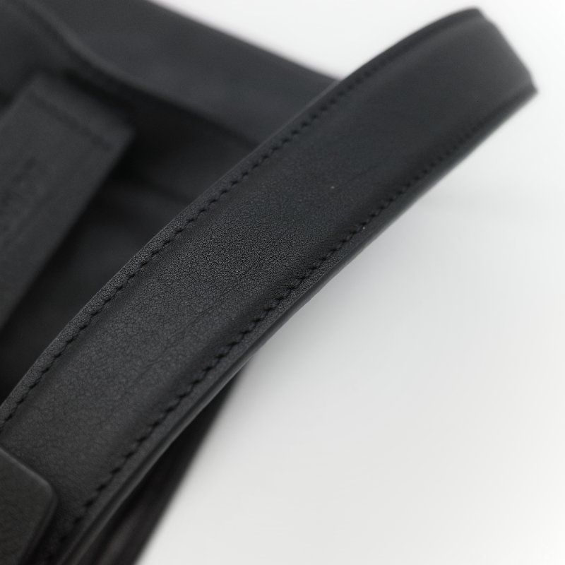 Longchamp 瓏驤 3D 立體壓印logo 經典黑色 頂級小牛皮 小型 手提斜背兩用托特包-26