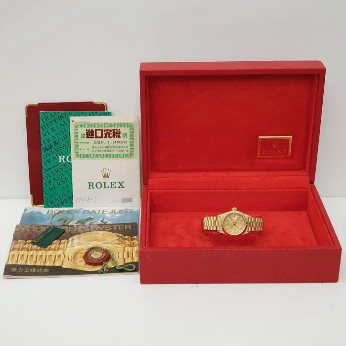 【大眾名錶】ROLEX 勞力士 69238 Datejust 18K金女錶 原廠鑽腳 新包台十鑽紀念面 大眾名錶B1096-9