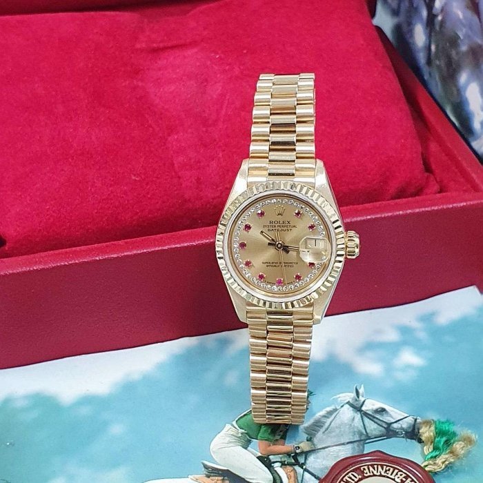 【大眾名錶】ROLEX 勞力士 69178 Datejust 蠔式女錶 18K金 紅寶多層鑽面盤  大眾名錶B1094-2
