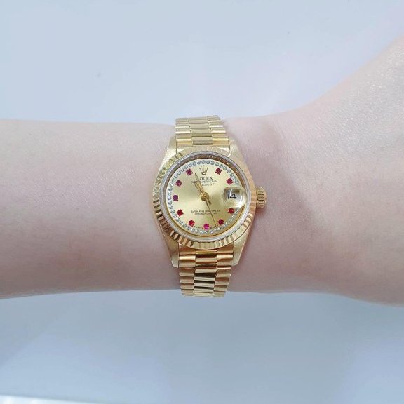 【大眾名錶】ROLEX 勞力士 69178 Datejust 蠔式女錶 18K金 紅寶多層鑽面盤  大眾名錶B1094-8
