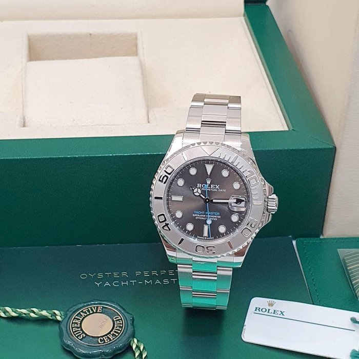 【大眾名錶】ROLEX 勞力士 268622 Yacht-Master 中型遊艇 灰面藍針 2020 大眾名錶B1152-1