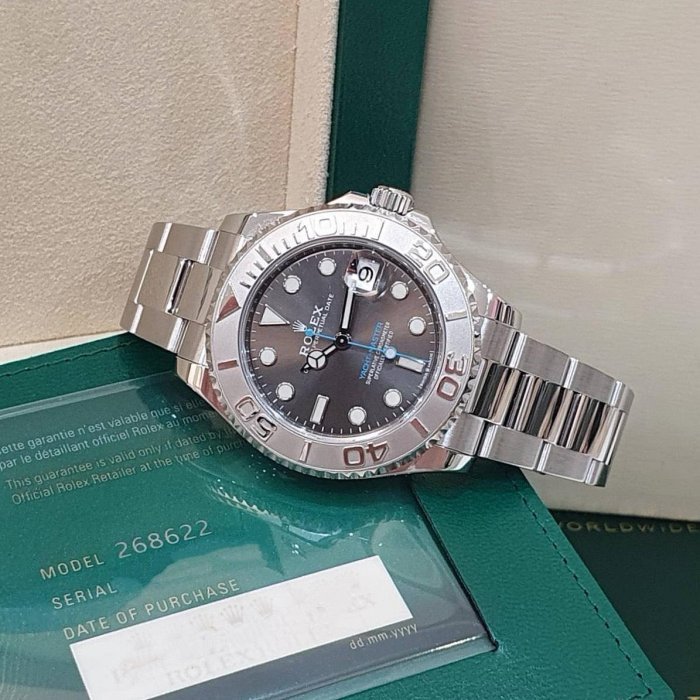 【大眾名錶】ROLEX 勞力士 268622 Yacht-Master 中型遊艇 灰面藍針 2020 大眾名錶B1152-2