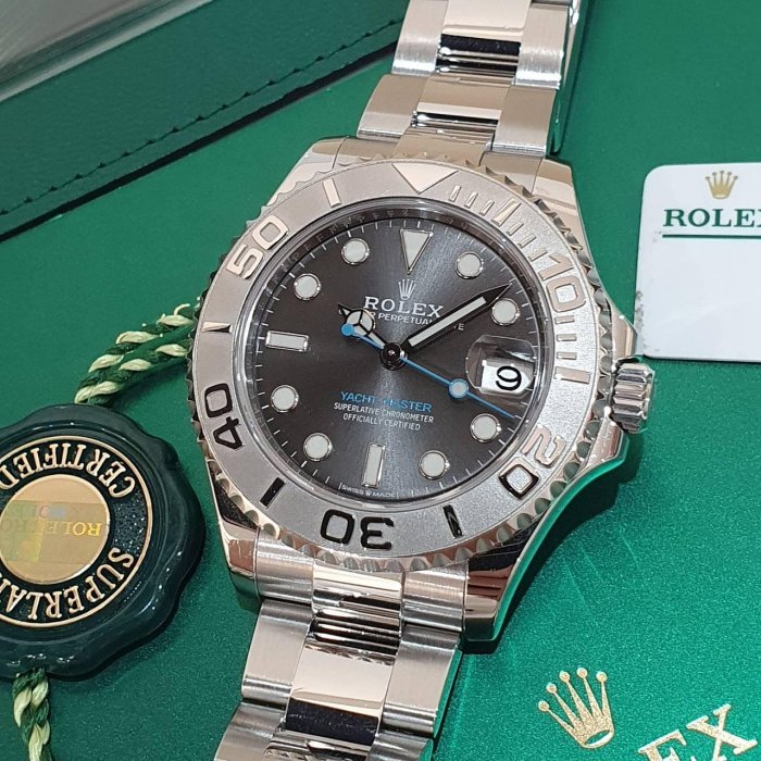 【大眾名錶】ROLEX 勞力士 268622 Yacht-Master 中型遊艇 灰面藍針 2020 大眾名錶B1152-5