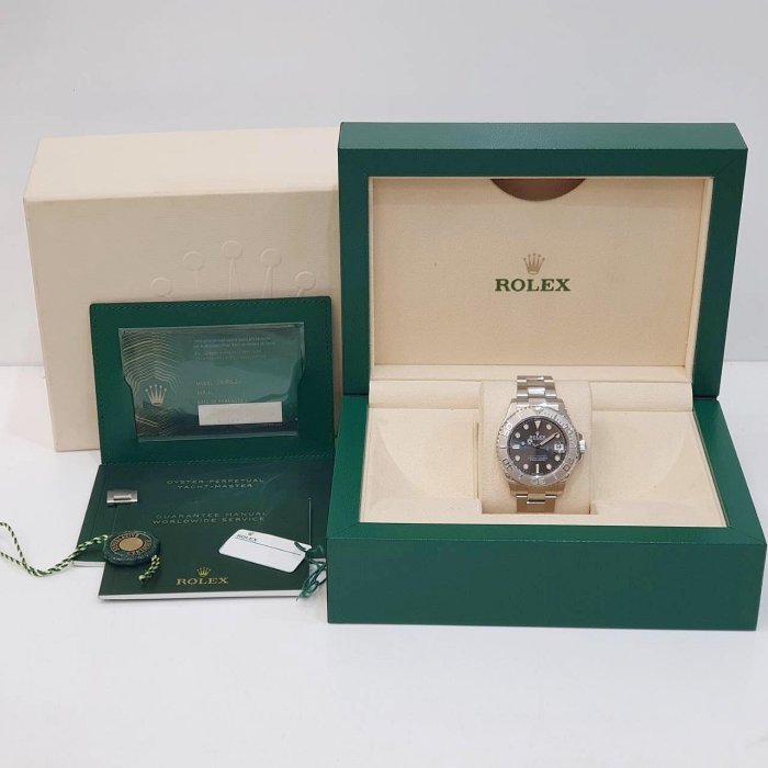 【大眾名錶】ROLEX 勞力士 268622 Yacht-Master 中型遊艇 灰面藍針 2020 大眾名錶B1152-9