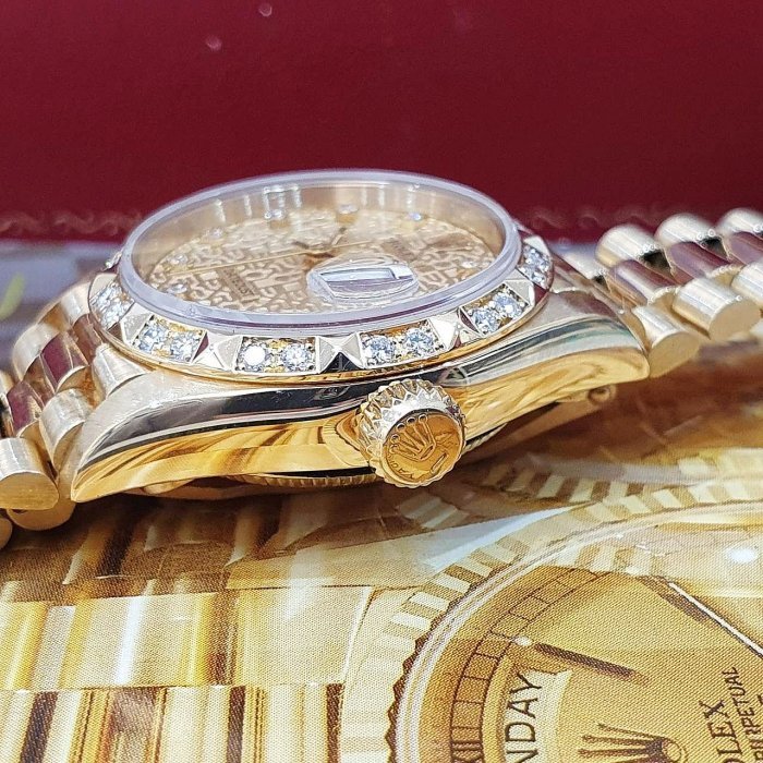 【大眾名錶】ROLEX勞力士 69258 Datejust 蠔式18K金女錶 金十鑽紀念面 原鑲金字塔 大眾名錶G157-5