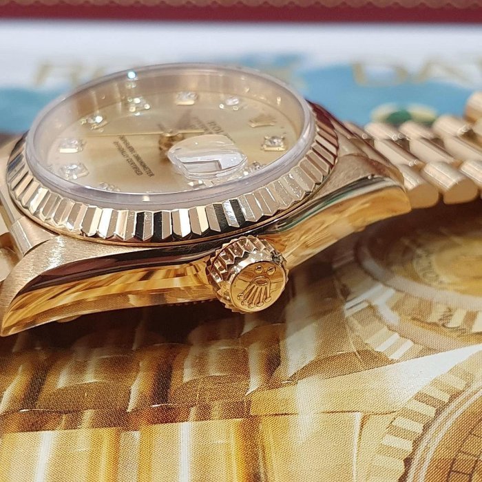 【大眾名錶】ROLEX 勞力士 69178 Datejust 18K金女錶 新包台 金十鑽 台灣AD 大眾名錶G218-7