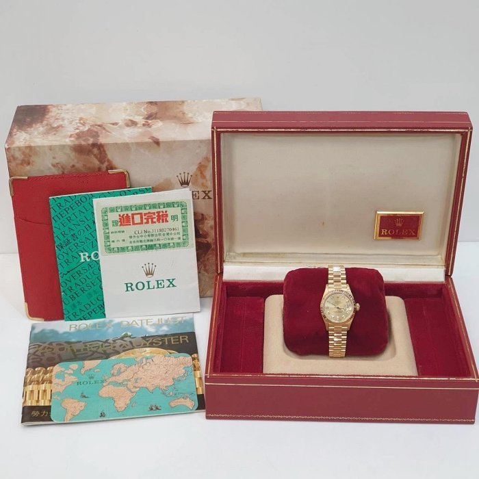 【大眾名錶】ROLEX 勞力士 69178 Datejust 18K金女錶 新包台 金十鑽 台灣AD 大眾名錶G218-9