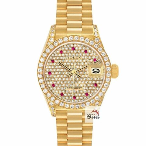 【大眾名錶】ROLEX 勞力士 69158 Datejust 18K女錶 原廠滿天星鑽面盤 原廠鑽圈 大眾名錶B1127