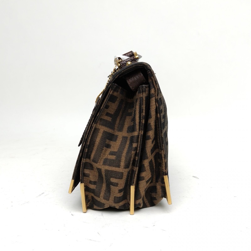 FENDI 老花帆布中古FF斜挎包風琴款-1
