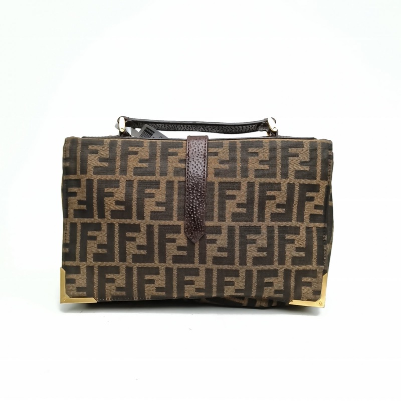 FENDI 老花帆布中古FF斜挎包風琴款-2