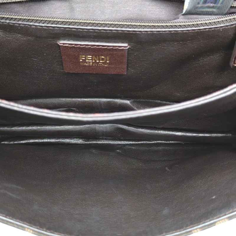 FENDI 老花帆布中古FF斜挎包風琴款-5