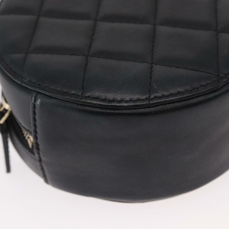 【日本直送】香奈兒 (CHANEL) 絎縫羊皮肩包 黑色 金色 CC 標誌 正品 ka1221SAV-8