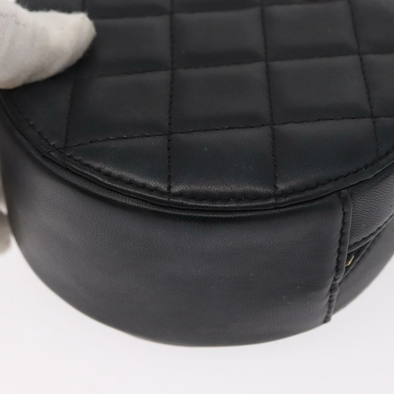 【日本直送】香奈兒 (CHANEL) 絎縫羊皮肩包 黑色 金色 CC 標誌 正品 ka1221SAV-13