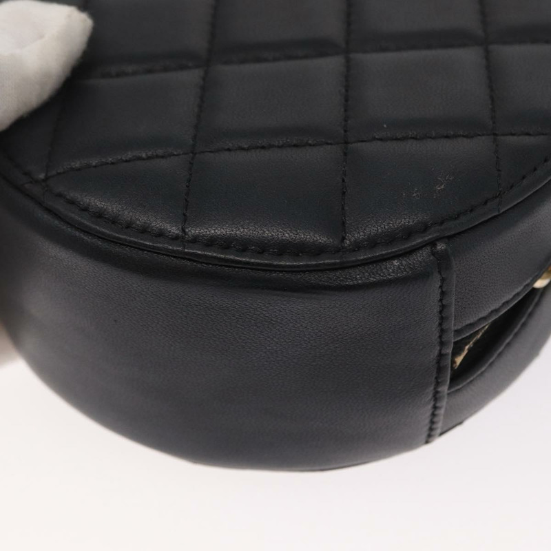 【日本直送】香奈兒 (CHANEL) 絎縫羊皮肩包 黑色 金色 CC 標誌 正品 ka1221SAV-15