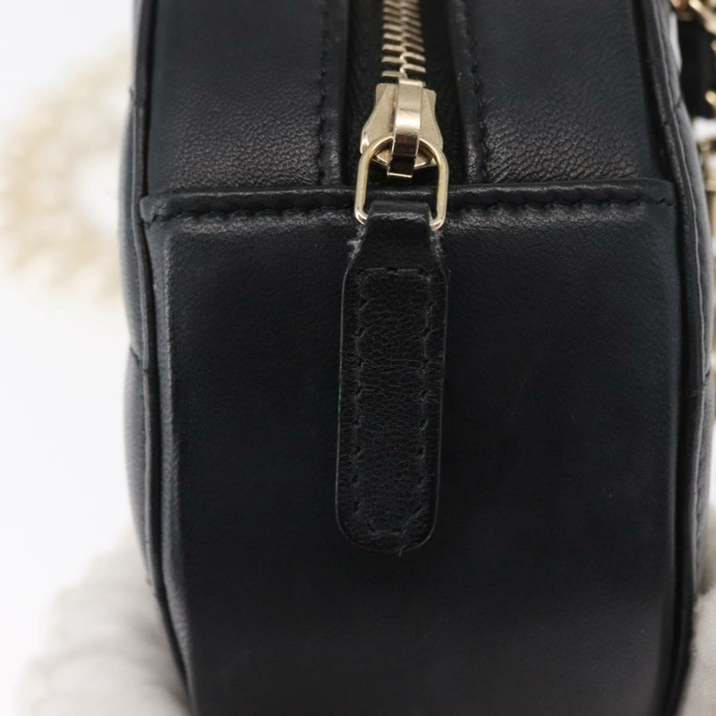 【日本直送】香奈兒 (CHANEL) 絎縫羊皮肩包 黑色 金色 CC 標誌 正品 ka1221SAV-16