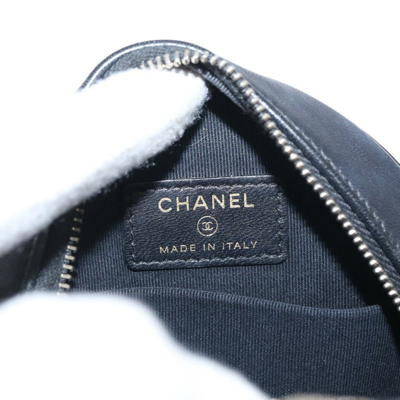 【日本直送】香奈兒 (CHANEL) 絎縫羊皮肩包 黑色 金色 CC 標誌 正品 ka1221SAV-18