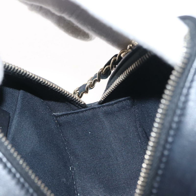 【日本直送】香奈兒 (CHANEL) 絎縫羊皮肩包 黑色 金色 CC 標誌 正品 ka1221SAV-20