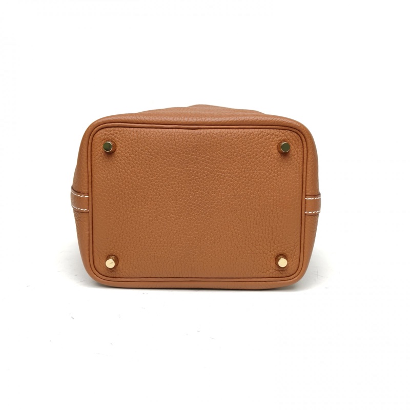 HERMES Picotin菜籃子18金棕色TC皮Y刻金扣-3