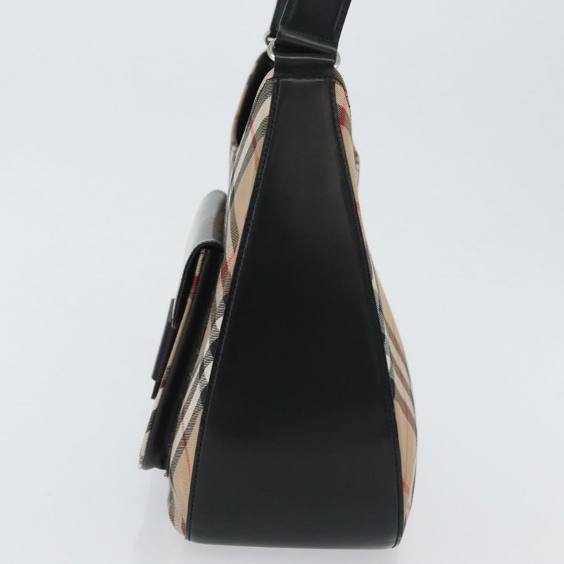 【日本直送】Burberrys Nova 格紋帆布單肩包 米色 銀色 正品 am10747V-2