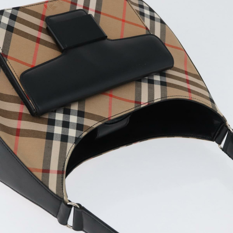 【日本直送】Burberrys Nova 格紋帆布單肩包 米色 銀色 正品 am10747V-5