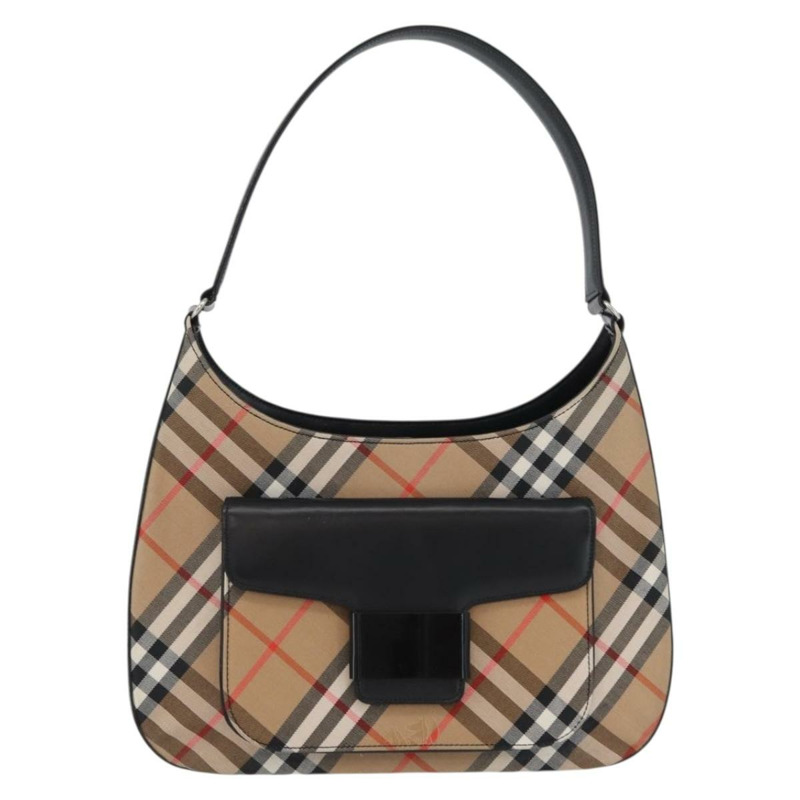 【日本直送】Burberrys Nova 格紋帆布單肩包 米色 銀色 正品 am10747V-12