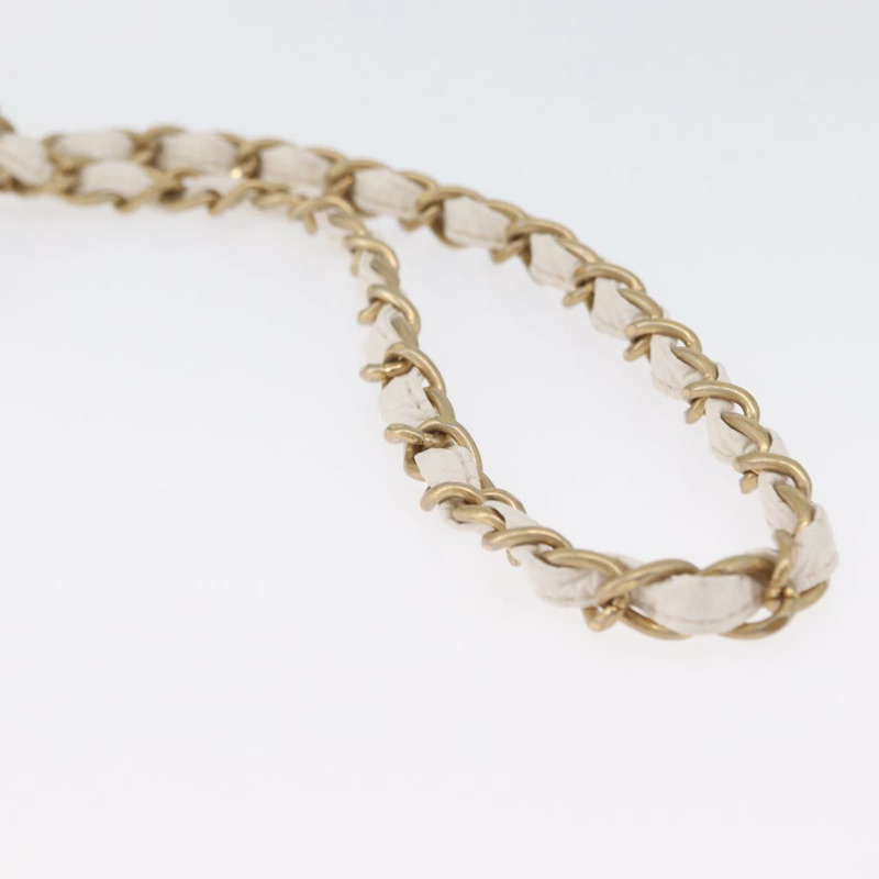 【日本直送】香奈兒 Icon 手拿包 漆皮 白色 金 CC 認證 172502A-16