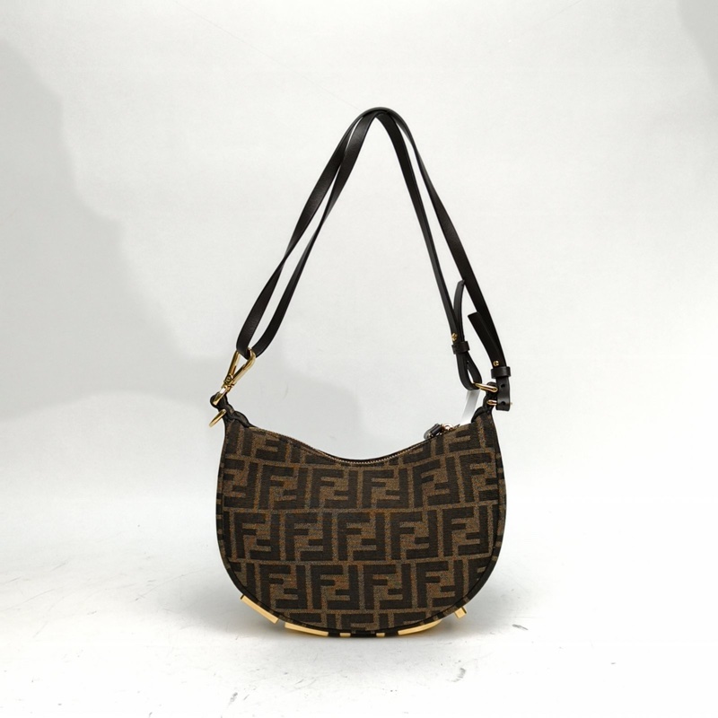 FENDI 老花帆布graphy單肩包月亮包-2