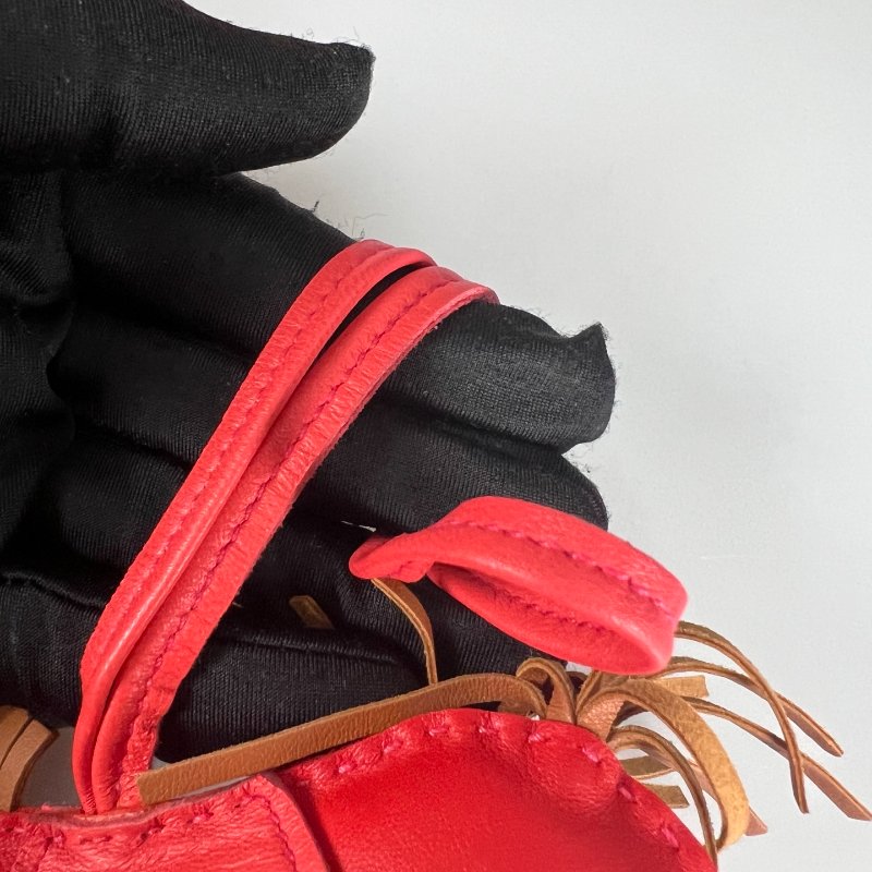 HERMES A刻 紅色Rodeo GM 小馬吊飾-4