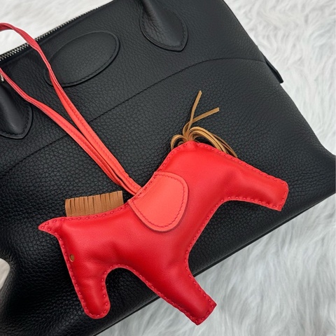 HERMES A刻 紅色Rodeo GM 小馬吊飾