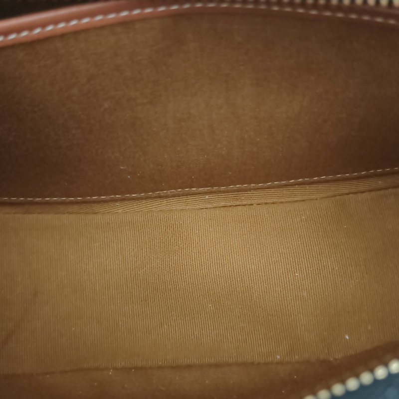 CELINE AVA豌豆包腋下包中號凱旋門印花褐色PVC金扣-4