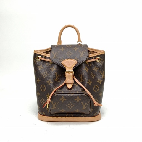 LOUIS VUITTON MontsourisPM雙肩包mini24老花PVC晶片