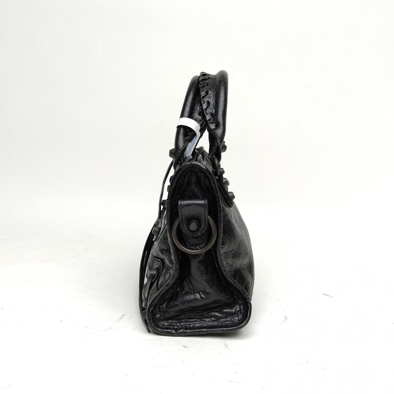 BALENCIAGA CLASSICCITY機車包Mini黑色羊皮鎢鋼扣-1