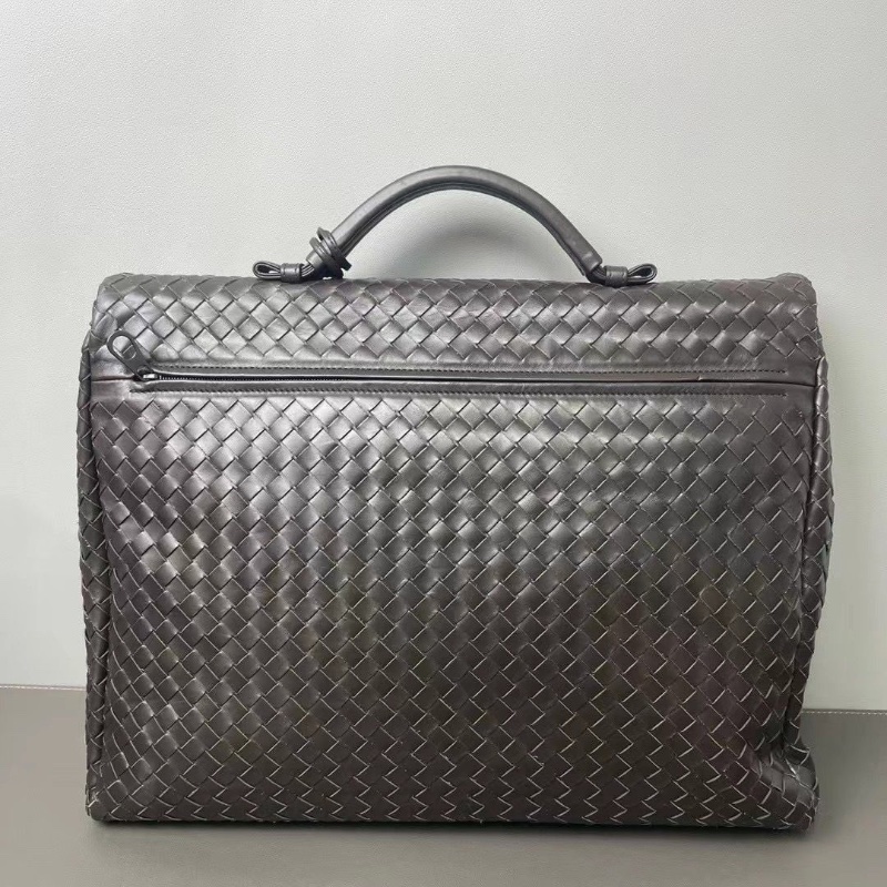 BV 編織翻蓋開合牛皮公事包手提包 經典牛皮材質 翻蓋開合 金屬鎖扣 37.5*29*8  9新 配件鑰匙 皮牌 塵袋-2