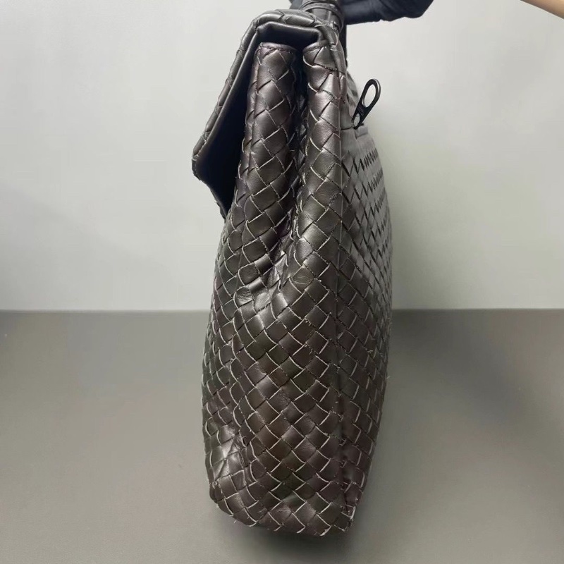 BV 編織翻蓋開合牛皮公事包手提包 經典牛皮材質 翻蓋開合 金屬鎖扣 37.5*29*8  9新 配件鑰匙 皮牌 塵袋-4