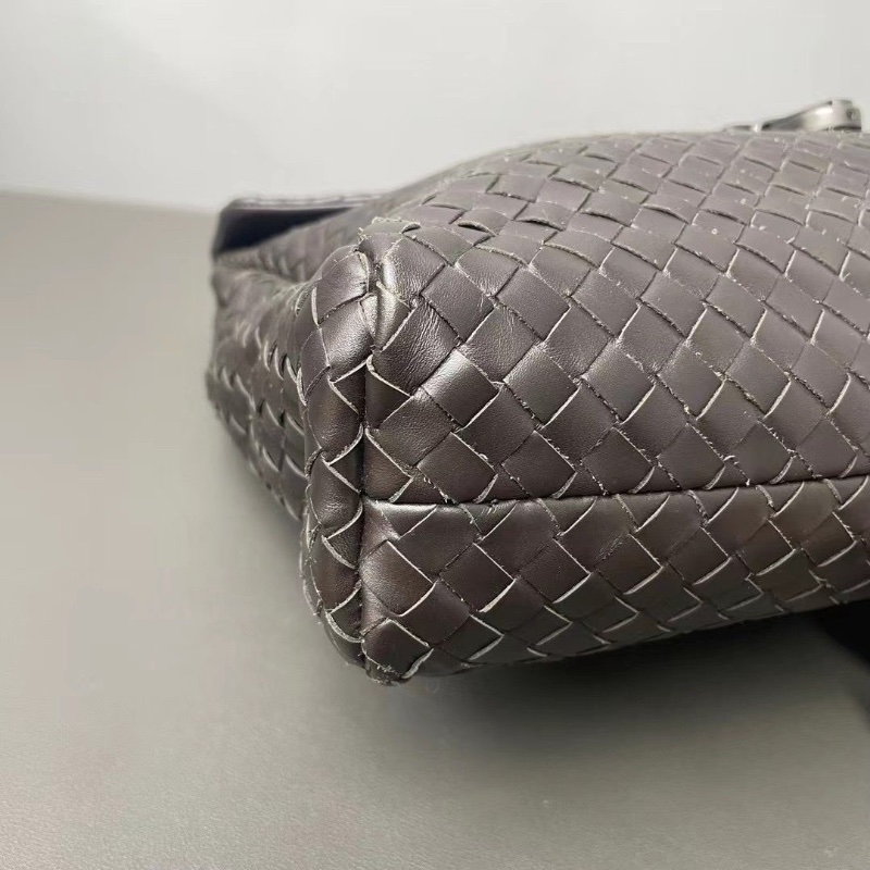 BV 編織翻蓋開合牛皮公事包手提包 經典牛皮材質 翻蓋開合 金屬鎖扣 37.5*29*8  9新 配件鑰匙 皮牌 塵袋-6