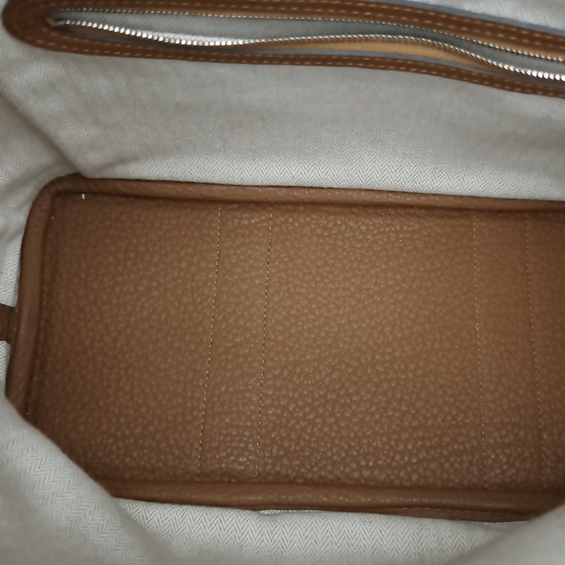 HERMES GardenParty花園包30赭石色NEGONA皮D刻銀扣-4