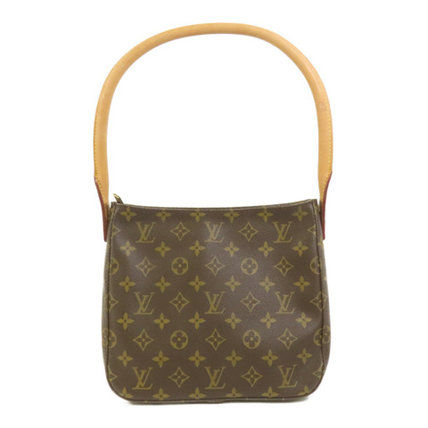 LOUIS VUITTON Monogram Looping MM金扣肩背袋棕色