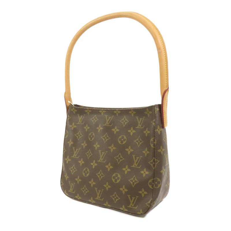 LOUIS VUITTON Monogram Looping MM金扣肩背袋棕色-2