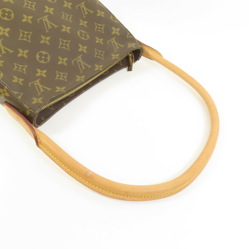 LOUIS VUITTON Monogram Looping MM金扣肩背袋棕色-4